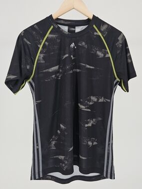 Adidas Climalite Black Graphic Short Sleeve Athletic Shirt Size Small